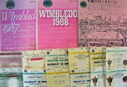 Tennis - Lawn Tennis Championships Wimbledon Tickets and Programmes to include a selection of