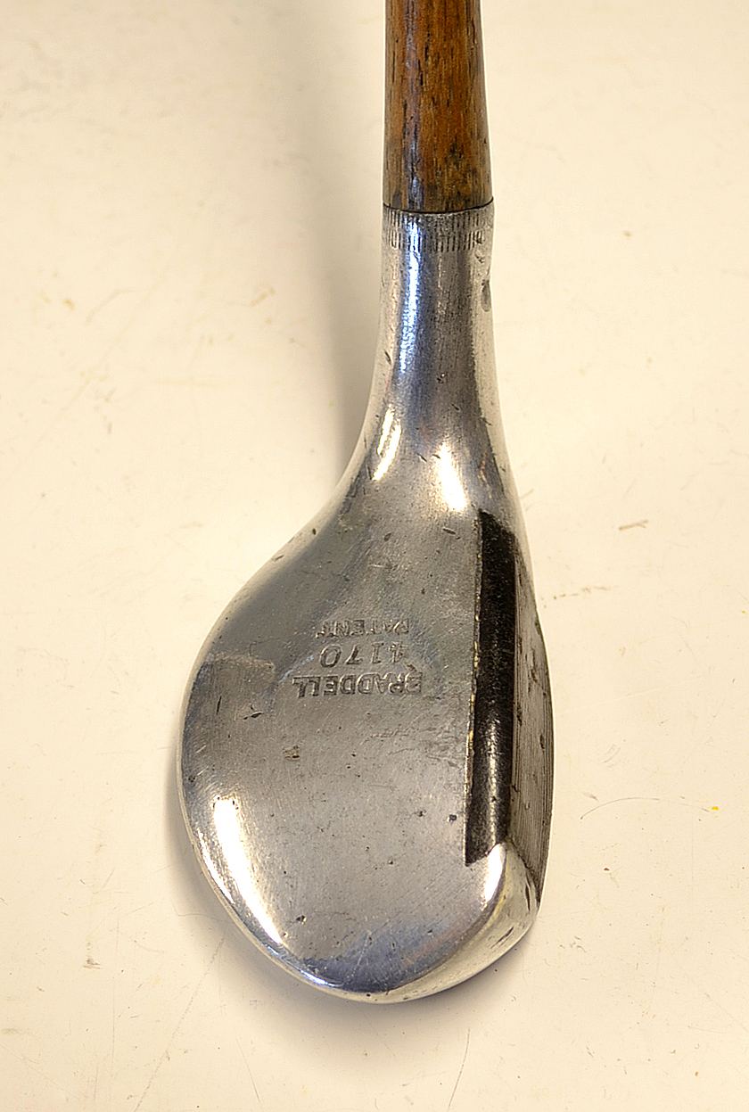 Scarce J. Braddell (Belfast) Pat alloy bulger metal wood driver - stamped Model C "lofted face 103