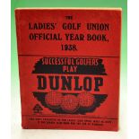 The Ladies Golf Union Official Year Book for 1938 - original red boards with Dunlop Golf Ball