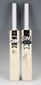 Miniature Cricket Bats - Signed by England legend Kevin Pietersen and Andrew Strauss (2)