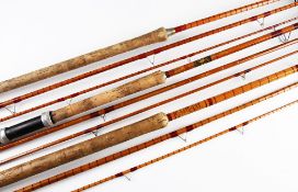 3x various Aspindale Dalesman Series and other split cane course rods - The Ledgerdale 9ft 3pc