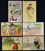 Tennis Postcard Selection to include a mixture of humorous cards with a made in Germany postcard