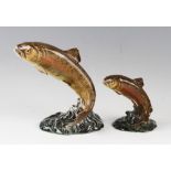 Pair of Beswick Ceramic Trout Fish: Larger 1032 Trout with some crazing, chip to base not visible