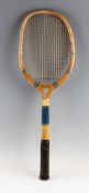 Unique Spalding 'Top Flite' Tennis Racket c.1920/30s with an open throat, Patent Model Number