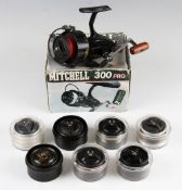Mitchell 300 Pro fixed spool spinning reel c.1980 - c/w spare spool and in makers original box