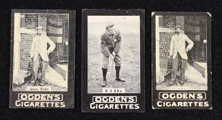 3x Ogden's Tabs real photograph golf cards c. 1901/02 - to incl F Series misprint John Braid no.241,