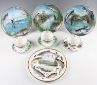 Coalport China Limited edition plates: Gone Fishing series sea fishing 834/5000, coarse fishing