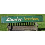 Dunlop Shop Advertising Board: Made from aluminium hand painted Dunlop Sports Goods on green