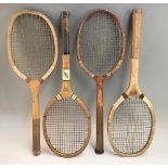 4x Concave Wedge Tennis Rackets - To incl Swift, Forrester & Sons Jewel, Spalding greenwood centre