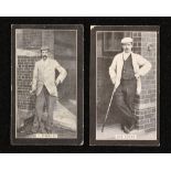 2x F&J Smith's "Champions of Sport" golfing cigarette cards c.1902 - blue backs, real photographs of