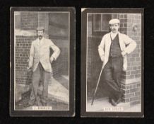 2x F&J Smith's "Champions of Sport" golfing cigarette cards c.1902 - blue backs, real photographs of