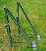 Pair of Ern Lake Patent Steel Folding Tennis Posts- patent numbers 407462 and 411945- appears