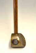 Rare Sir Walter Dalrymple Patent Hammer brass duplex mashie/putter c.1890 - fitted with a weighted