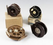 Selection of 4 Reels: To consist of Allcock 3.75" Aerialite slater latch, Grice & Young 4.25" Golden