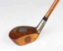 R.G Tyler Patent "Ball to Ball" alloy and wood combination driver - with alloy central crown disc