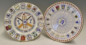 7x Middlesex County Cricket Commemorative Cricket Plates includes 1976 Champions, 1977 Champions,