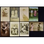 Various Tennis Postcards to include various scenes with some real photographic cards of mixed