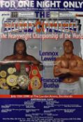 Boxing Poster - 2000 Lennox Lewis v Francois Botha 'The Homecoming' The Heavyweight Championship
