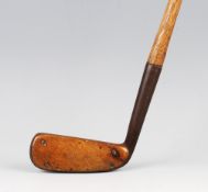 Gibson Patent "Wood Face" bent neck blade putter - the face is retained by 4x rear screws, fitted