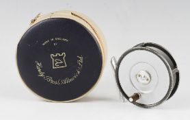 Scarce Hardy Bros The Lightweight fly reel - with a scarce solid drum, ribbed chrome foot - usual