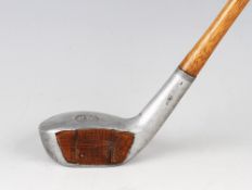Standard Golf Co Mills Patent WD Model alloy wood with wooden full face insert - good makers mark to