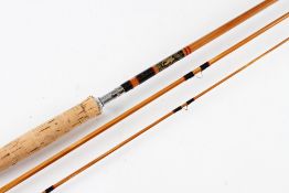 Norcro Fordingbridge Hants split cane trout fly rod - 9ft 3pc with detachable butt - clean handle