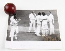 Cricket - Hat Trick Match Cricket Ball: Given to K Higgs after match Benson & Hedges Final 1974