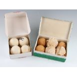 Two Boxes of Vintage Tennis Balls - To include 1949 En-Tout-Cas box of 6 balls sold by Harrods Ltd