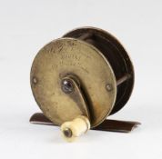 Scarce Bowness and Bowness 230 The Strand 2.25" brass crank wind trout fly reel c. 1860 - with