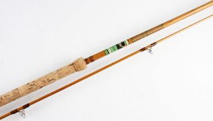 Allcocks Carp Avon 10ft 2pc split cane rod - with 31" cork handle with anodised sliding reel