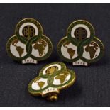 1976 World Bowls South Africa Enamel Cufflinks and Pin Badge - no maker's marks overall (G)