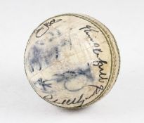 Cricket - White Ball: Given to K Higgs by Chris Lewis signed by 9 players (possibly Australia)