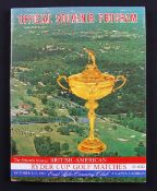 1963 Official Ryder Cup Golf Programme - played at East Lake Country Club Atlanta Georgia and very