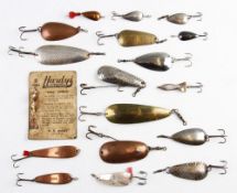 Collection of various named spoon baits (18) -makers incl A.E Verona Calcutta, W.R Hardy Carlton NSW