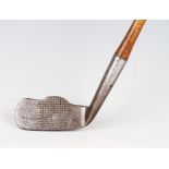 R Simpson Patent No 23595 ball faced mashie c.1903 - with grid pattern ball face markings and