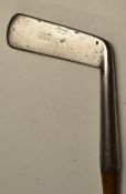 Willie Wilson St Andrews straight blade metal putter c.1890 - c/w later hide grip