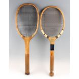 Talmo swallow tail laminated racket with concave throat with original two tone, red / white