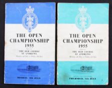 1955 Official Open Golf Championship programmes (2) - played at St Andrews on Thursday 7th July