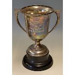 1925 Open Amateur Boxing Competition silver engraved cup: held at Clyne Castle Swansea
