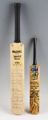 Cricket - Miniature Gradidge Cricket Bat autographed by 12 players to include C Cowdrey, T Dexter, B