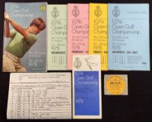1978 Official Open Golf Championship programme, draw sheets, ticket and order form signed - played