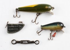 Hardy lures et al - 2x Hardy Jock Scott wiggler baits 3.25" and 2", Hardy Keel lead and large box