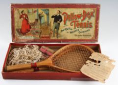 Pillow-Dex Tennis Game - Victorian indoor / outdoor balloon tennis by Parker Brothers USA consisting