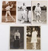 Tennis Postcard Selection to include an E Trim 'B Nuthall', others include a Tuck's 'HRH The Duke of
