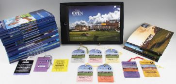 2001 -2018 Collection of Open Golf Championship programmes, draw sheets, guides and tickets - a