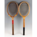 Slazenger 'The Demon' Tennis Racket marked Special to the concave wedge, natural gut string which