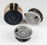 Hardy Bros Marquis Salmon No.2 fly reel and spare spool - with ribbed brass foot, c/w WF10FST# and