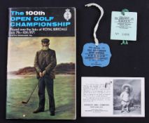 1971 Official 100th Open Golf Championship Programme and tickets - played at Royal Birkdale and