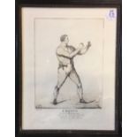 1829 Scarce Boxing Etching - Edwin Baldwin Pugilism - Ludlow, Shropshire - known as 'White-headed