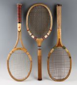 Dunlop Sports Co. Ltd., "Target" racket with original, intact, natural gut stringing and a wooden,